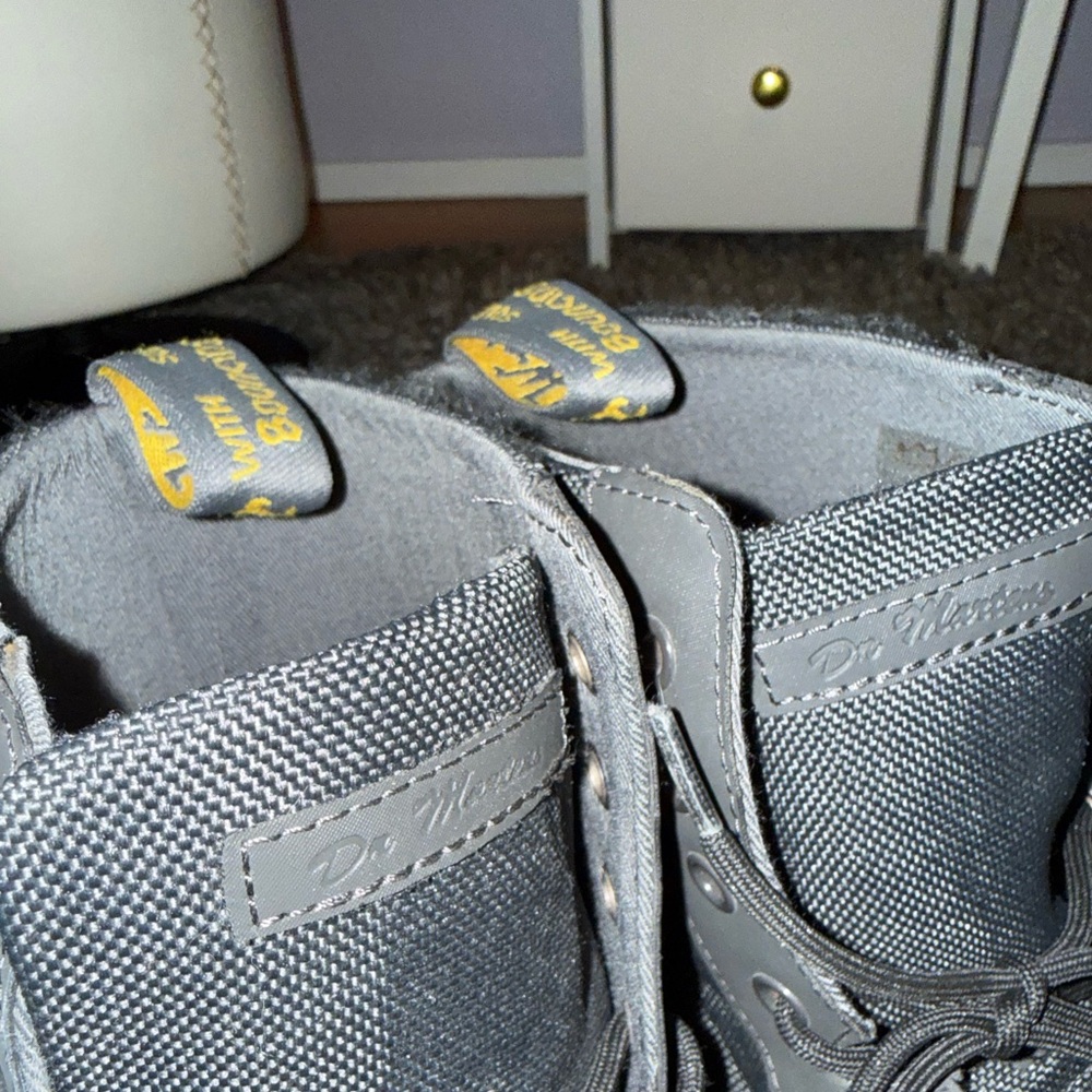 Dr. Martens Black Lace-Up Canvas Combat Boots - Picture 3 of 8